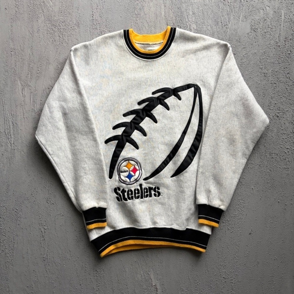 Vintage Pittsburgh Steelers Sweatshirt Medium Grey 1990s NFL Football